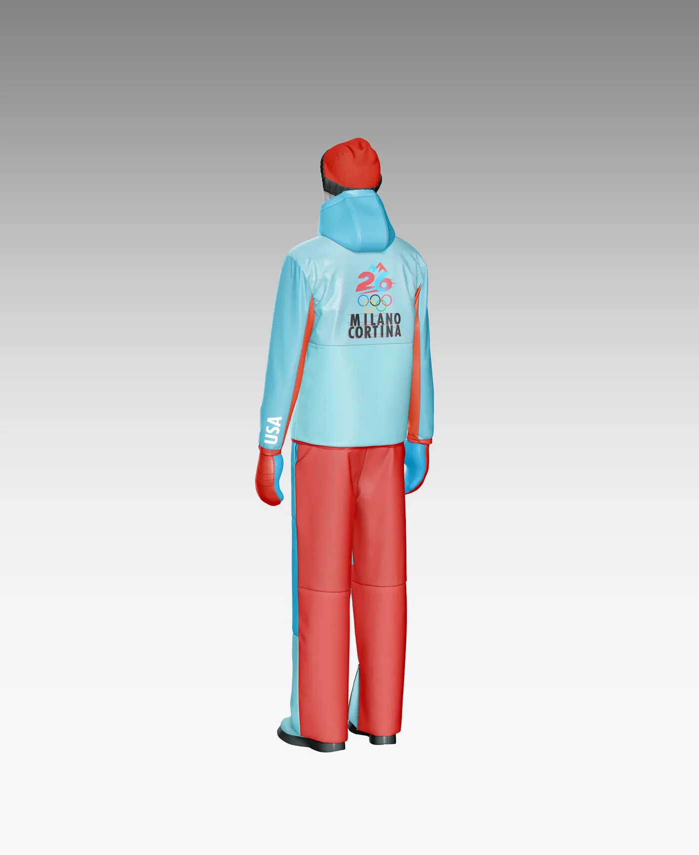 The team uniform in Cortina Blue and Milano Red.